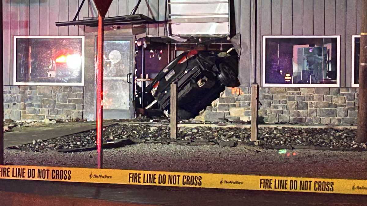 Police chase ends with vehicle lodged into Adams County business, Pa. troopers say