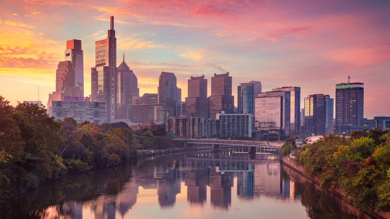 Riverside view of the Philadelphia skyline