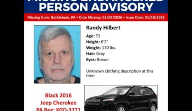 'Missing endangered person' advisory for Bethlehem Township man, 73