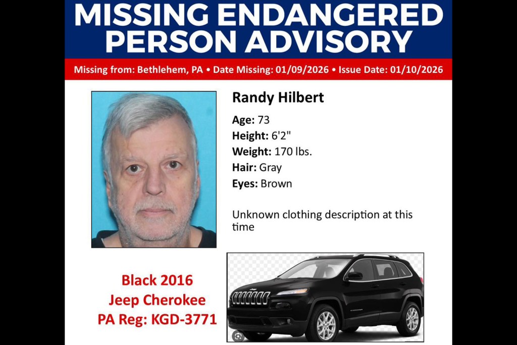 'Missing endangered person' advisory for Bethlehem Township man, 73