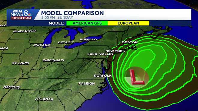A potentially impactful coastal storm could affect South-Central Pennsylvania Saturday into Sunday, but model disagreement keeps confidence low right now.