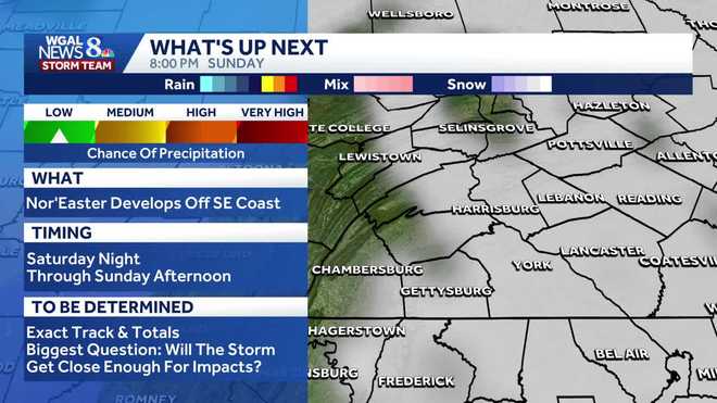 A nor'easter is expected to bring snow this weekend to parts of the U.S., but it's still too early to tell whether it will impact Pennsylvania.