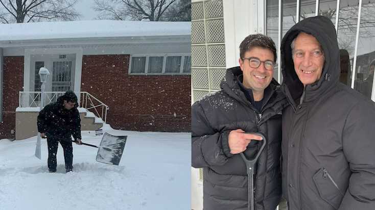Corey O'Connor shovels sidewalks as part of Pittsburgh's Snow Angels Program