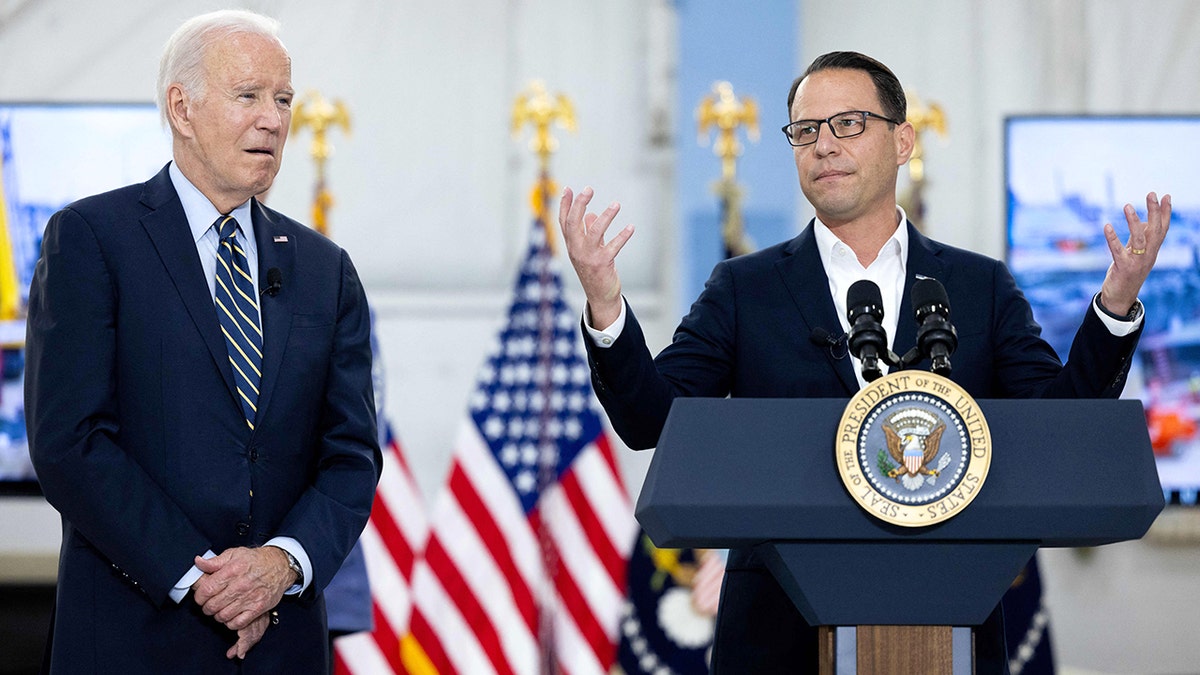 President Joe Biden and Pennsylvania Gov. Josh Shapiro in 2023