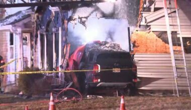 2 dead after car crashes into house in Harrison Township, New Jersey sparking fire, police say