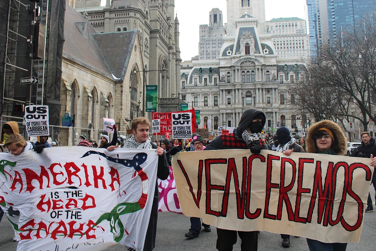 Philadelphians protest U.S. military attacks in Venezuela