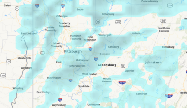 Pennsylvania snow squall warning on Monday, January 19