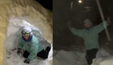 Pennsylvania girl creates cool snow tunnels during heavy snowstorm