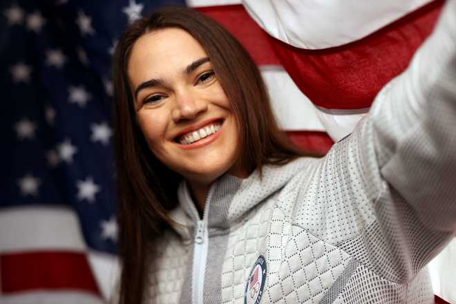 IRVINE, CALIFORNIA - SEPTEMBER 12: Summer Britcher of Team United States poses for a portrait during the Team USA Beijing 2022 Olympic shoot on September 12, 2021 in Irvine, California. (Photo by Tom Pennington/Getty Images for Team USA)