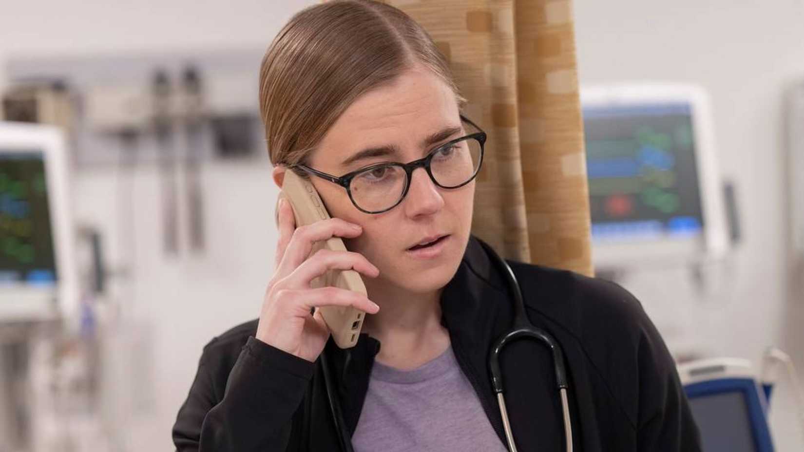 Taylor Dearden as Dr. Mel King in The Pitt.