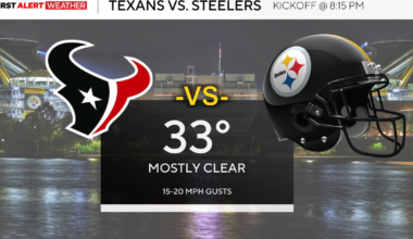 What's the forecast for the Steelers-Texans playoff game?