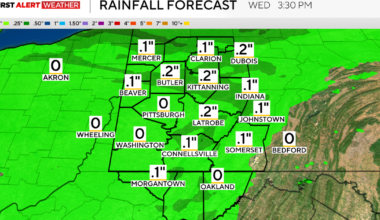 Light rain is expected to arrive in the Pittsburgh area this afternoon