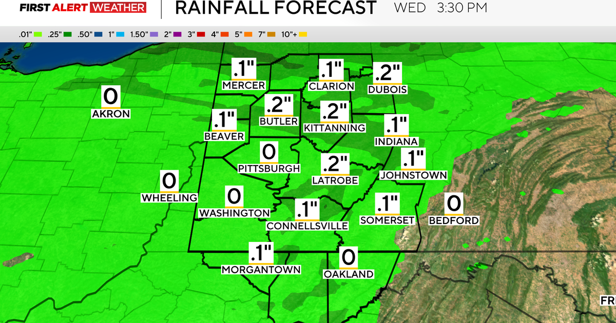 Light rain is expected to arrive in the Pittsburgh area this afternoon