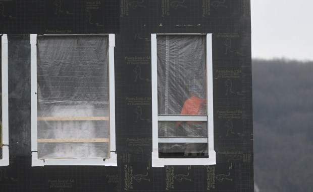 Construction continues Wednesday, Jan. 14, 2026, on the ArtsQuest Creative Factory in south Bethlehem. The 80,000-square-foot, five-story arts center that is replacing the Banana Factory is expected to open at the end of 2026 or beginning of 2027. (Amy Shortell/The Morning Call)