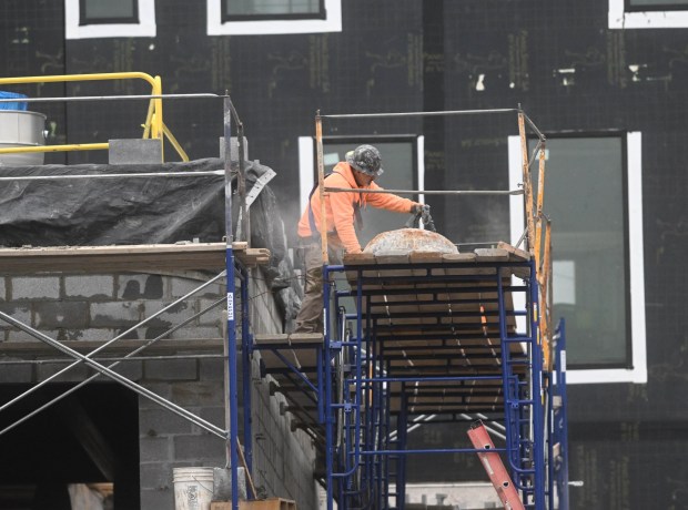 Construction continues Wednesday, Jan. 14, 2026, on the ArtsQuest Creative Factory in south Bethlehem. The 80,000-square-foot, five-story arts center that is replacing the Banana Factory is expected to open at the end of 2026 or beginning of 2027. (Amy Shortell/The Morning Call)