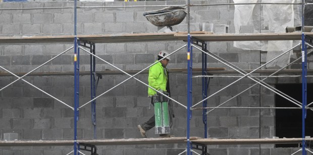Construction continues Wednesday, Jan. 14, 2026, on the ArtsQuest Creative Factory in south Bethlehem. The 80,000-square-foot, five-story arts center that is replacing the Banana Factory is expected to open at the end of 2026 or beginning of 2027. (Amy Shortell/The Morning Call)