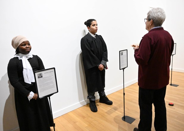 Children portray different historical figures during a celebration Sunday, Jan. 18, 2026, to mark Martin Luther King Jr. Day at the Moravian University's Foy Hall in Bethlehem. The event was held by Second Baptist Church, Central Moravian Church, Bethlehem Area Moravians, Moravian University School of Theology and Bethlehem Interfaith Group. (Amy Shortell/The Morning Call)
