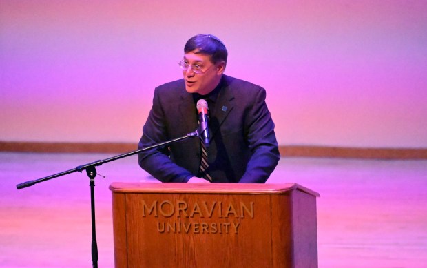 Rabbi Micheal Singer speaks during a celebration Sunday, Jan. 18, 2026, to mark Martin Luther King Jr. Day at the Moravian University's Foy Hall in Bethlehem. The event was held by Second Baptist Church, Central Moravian Church, Bethlehem Area Moravians, Moravian University School of Theology and Bethlehem Interfaith Group. (Amy Shortell/The Morning Call)