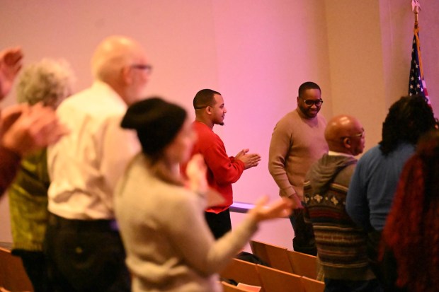 Leaders from Second Baptist Church, Central Moravian Church, Bethlehem Area Moravians, Moravian University School of Theology and Bethlehem Interfaith Group host a celebration Sunday, Jan. 18, 2026, to mark Martin Luther King Jr. Day at the university's Foy Hall in Bethlehem. (Amy Shortell/The Morning Call)