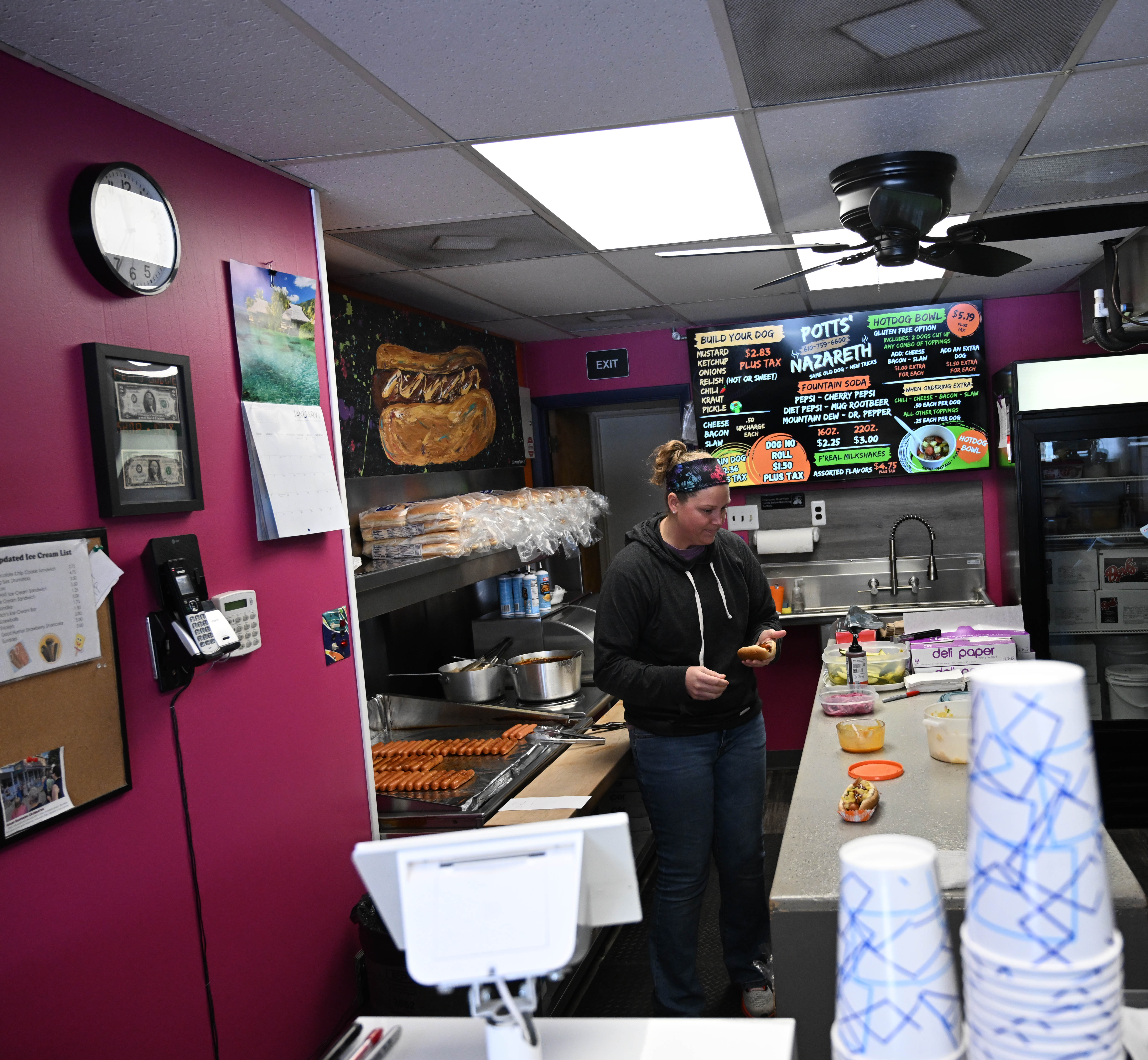 Potts’ Nazareth owner Courtney Beahn works Wednesday, Jan. 28, 2026,...