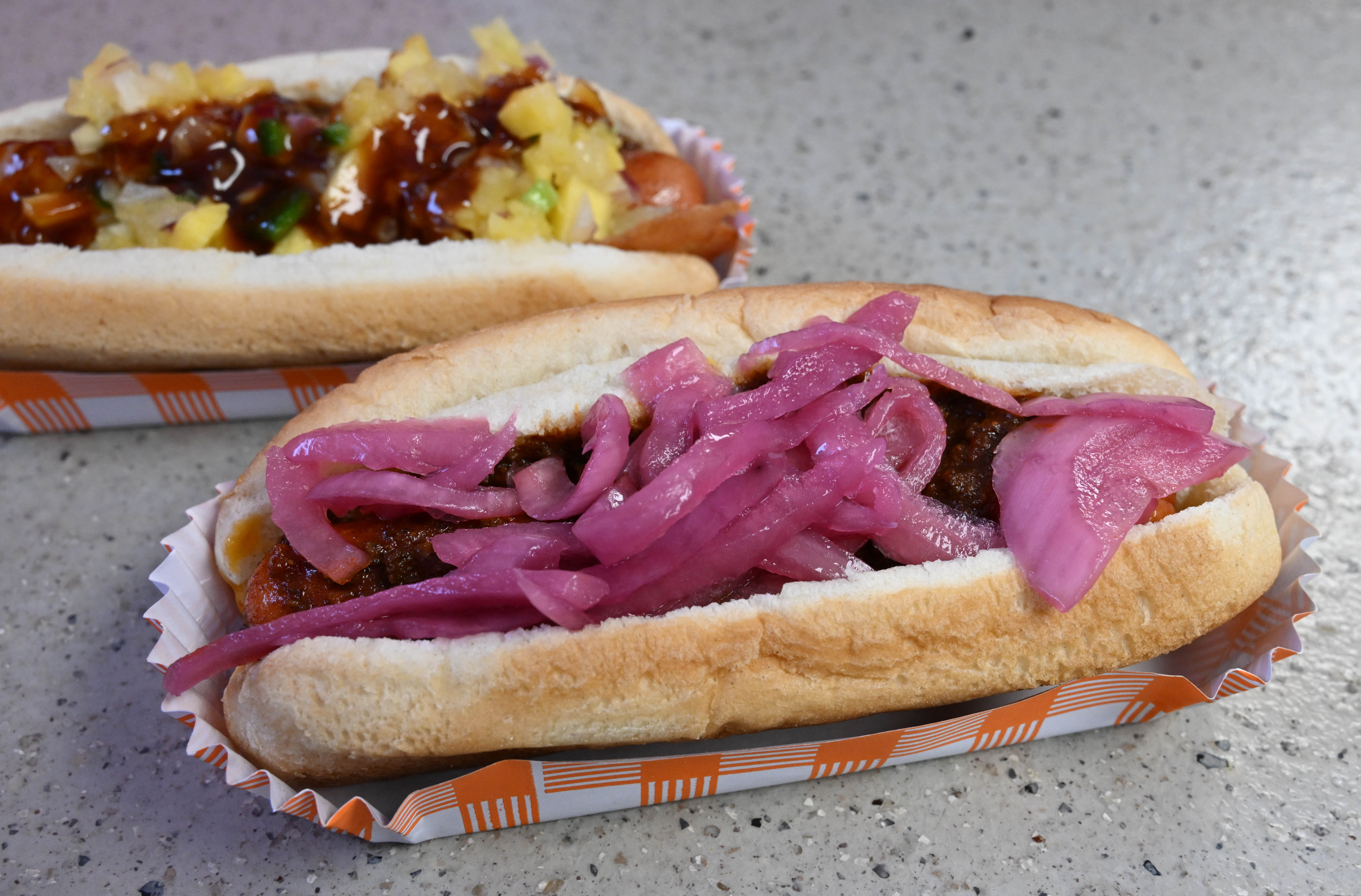 Samples of hot dogs are seen Wednesday, Jan. 28, 2026,...