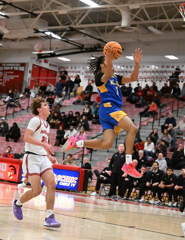 Allen's Tiheed Wise Jr. shoots the ball  Tuesday, Jan. 20, 2026, during a game against Parkland High School at Parkland High School. (Amy Shortell/The Morning Call)