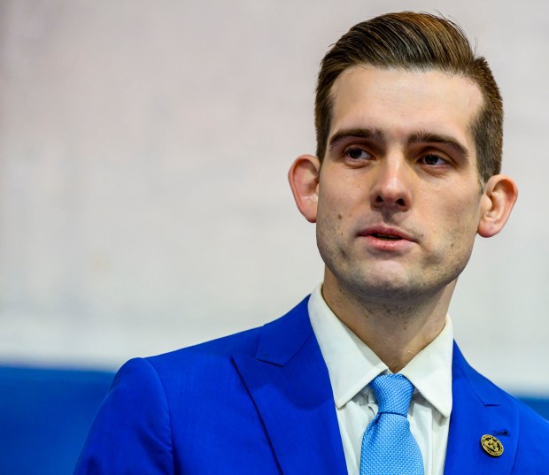 Josh Siegel speaks Monday, Jan. 5, 2026, during his swearing-in ceremony for Lehigh County executive at The Boys and Girls Club of Allentown Cumberland Gardens Clubhouse. (April Gamiz / The Morning Call)