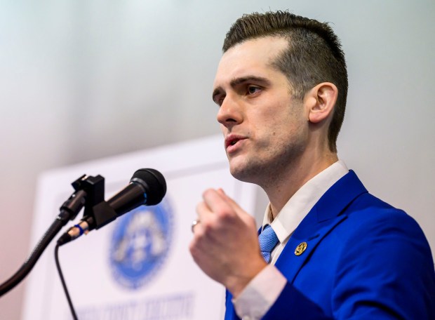 Josh Siegel speaks Monday, Jan. 5, 2026, during his swearing-in ceremony for Lehigh County executive at The Boys and Girls Club of Allentown Cumberland Gardens Clubhouse. (April Gamiz / The Morning Call)