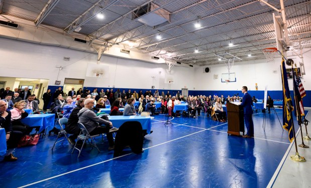 Josh Siegel speaks Monday, Jan. 5, 2026, during his swearing-in ceremony for Lehigh County executive at The Boys and Girls Club of Allentown Cumberland Gardens Clubhouse. (April Gamiz / The Morning Call)