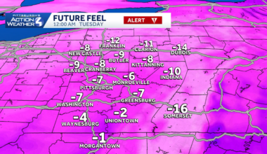Cold weather advisory in Pennsylvania: Hour-by-hour temperatures