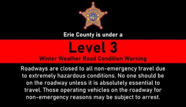 Level 3 Snow Emergency issued for Erie County; non-emergency travel prohibited