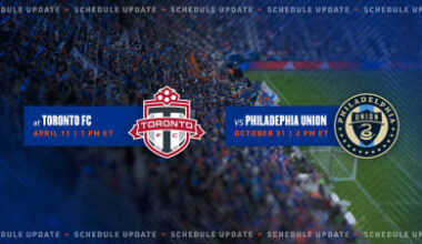 Kickoff times confirmed for FC Cincinnati matches at Toronto FC (April 11), vs Philadelphia Union (October 31)
