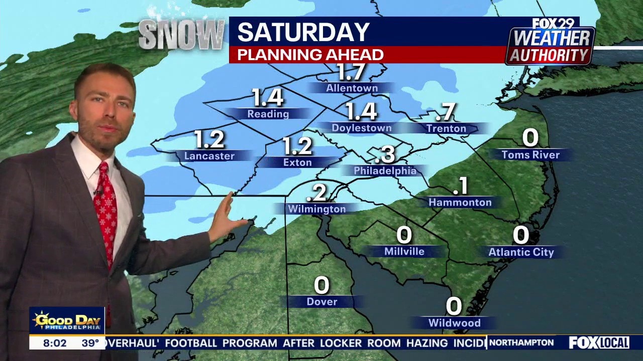 Weather Authority: Saturday a.m. snowfall forecast
