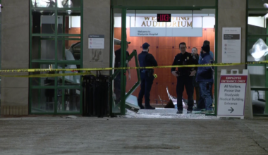 Vehicle crashes into door at UPMC Shadyside