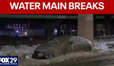 Philadelphia water main breaks: Cars frozen, repairs underway