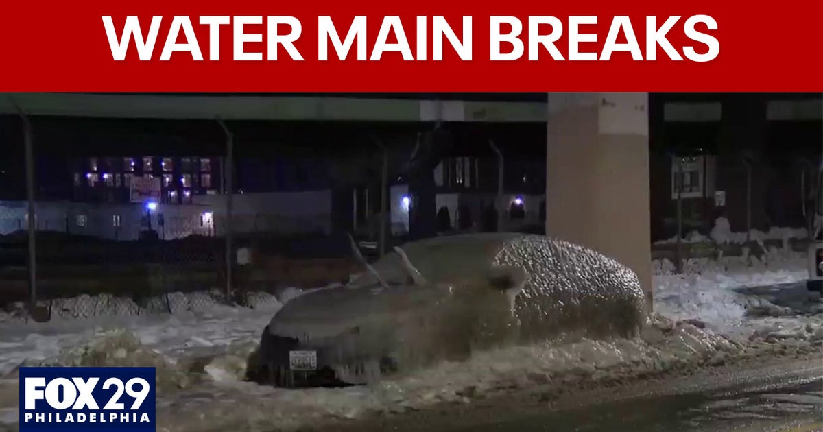 Philadelphia water main breaks: Cars frozen, repairs underway