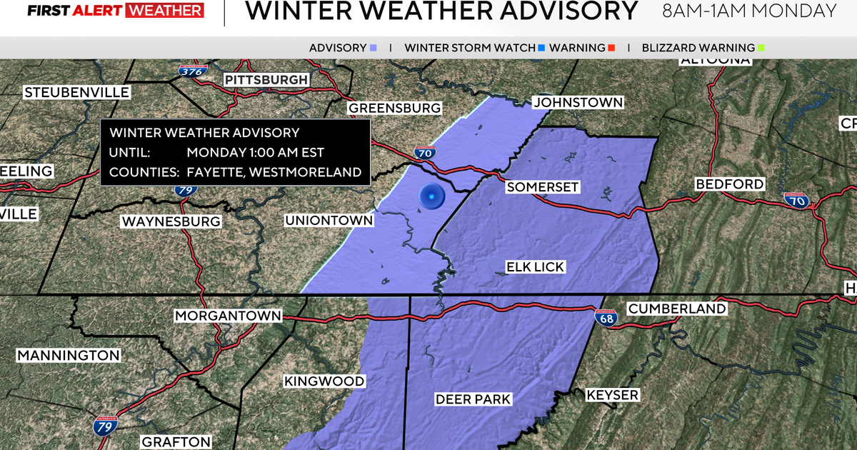 Colder temperatures and scattered snow showers return to the Pittsburgh area on Sunday