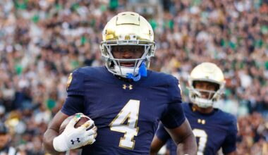 Notre Dame running back Jeremiyah Love