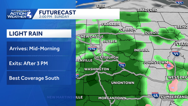 Showers today, warming up this week for western PA showers today, warming up this week for western pa
