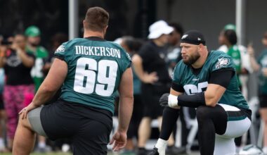 Reports: Eagles starting RT Lane Johnson and LG Landon Dickerson will return for 2026 season