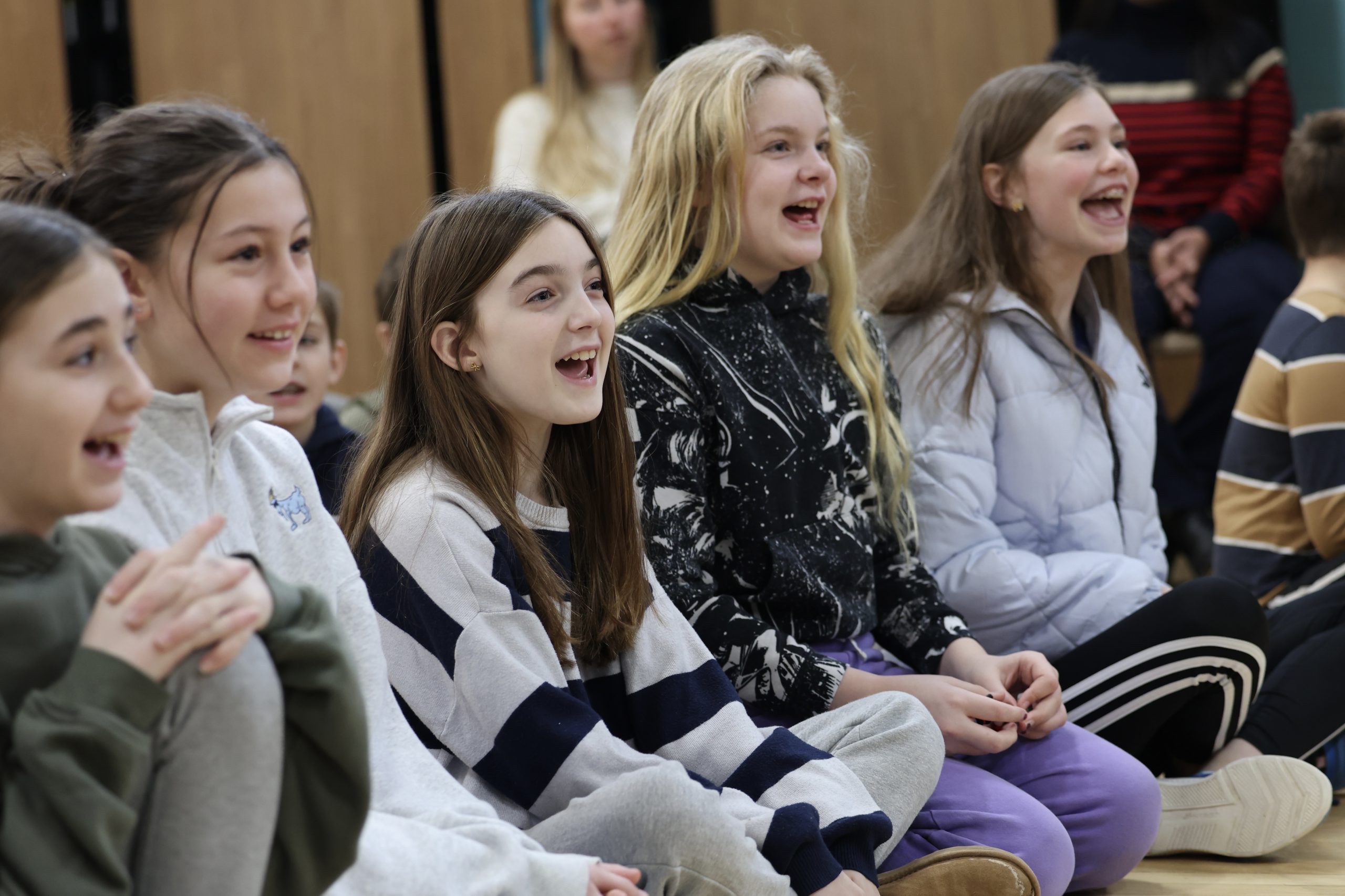 Image of students during the music and underground railroad presentation