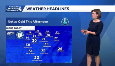 Passing flakes before colder air returns