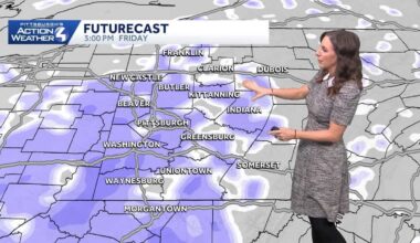 Colder again, more light snow on Friday