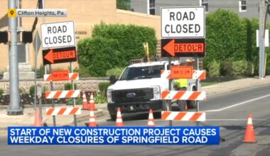 Start of new construction causes weekday closures of Springfield Road in Clifton Heights