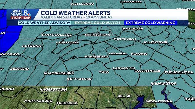 Extreme cold watch issued to all of south-central Pa.