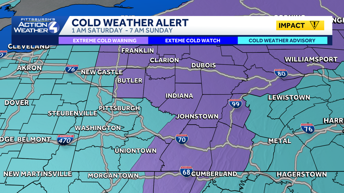 Western Pennsylvania to be hit with subzero wind chills