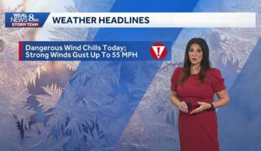 Dangerous wind chills, strong winds over the weekend for South-Central Pennsylvania