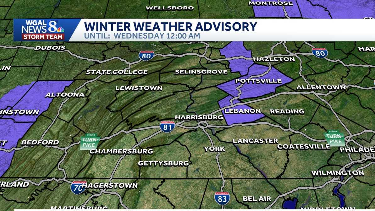 Winter weather advisory in effect for parts of Pennsylvania