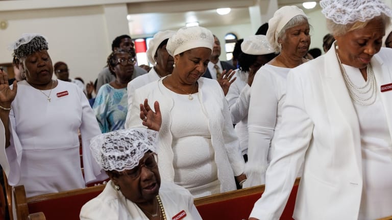 Sunday service at Morningstar Baptist Church in Clairton, Pa., on...