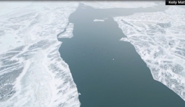 New drone images of massive ice crack on Lake Erie